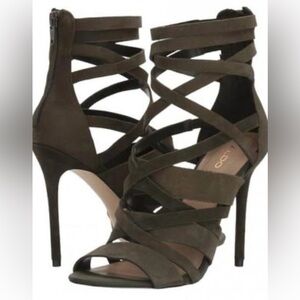 Aldo Heels Kelany Strappy Sandals Women’s size 8, Olive/ Military Green Color